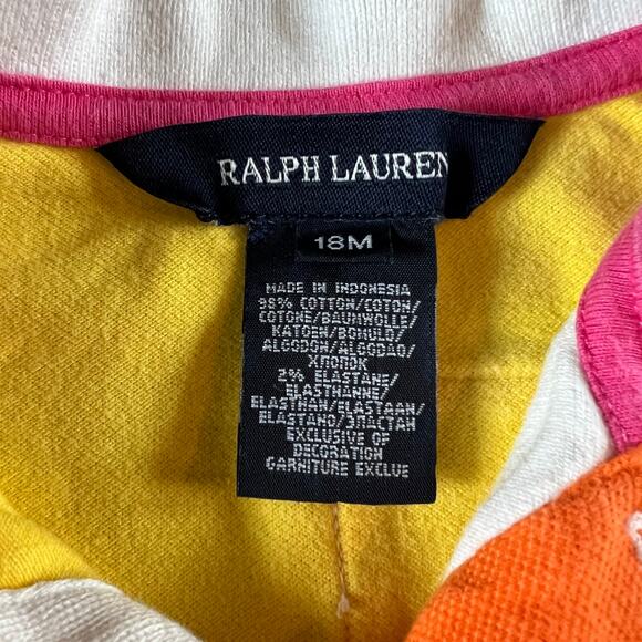 Ralph Lauren Colorful Patchwork Polo Dress Baby Sz 18 Months - Picture 4 of 5